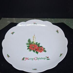 Vintage Royal Limited Holly Holiday‎ pattern 12" serving platter